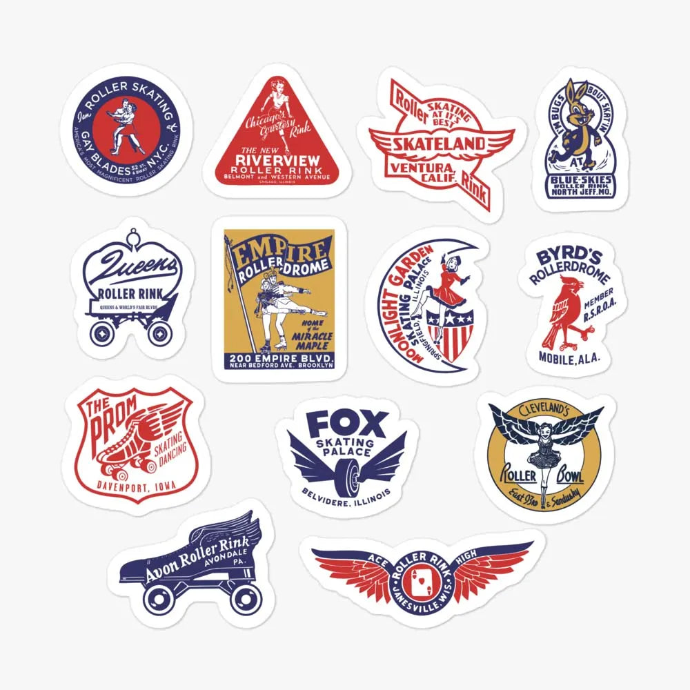 Roller Skating Rinks Sticker Sheet