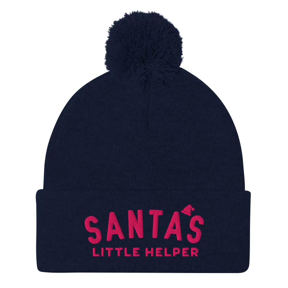 Santas Little Helper Unisex Pom-Pom Knit Beanie