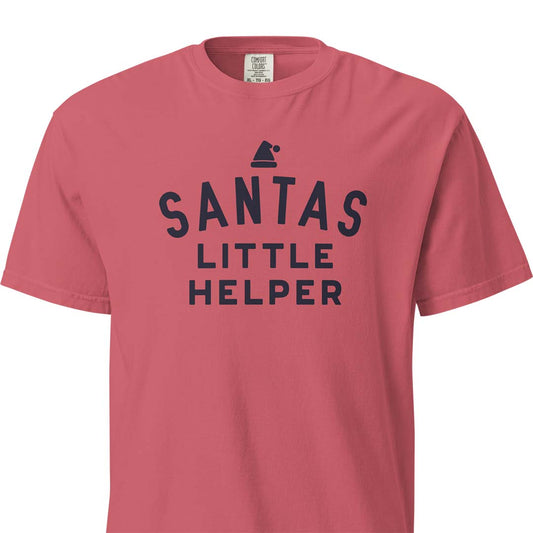 Santas Little Helper Unisex Garment-dyed Heavyweight T-shirt