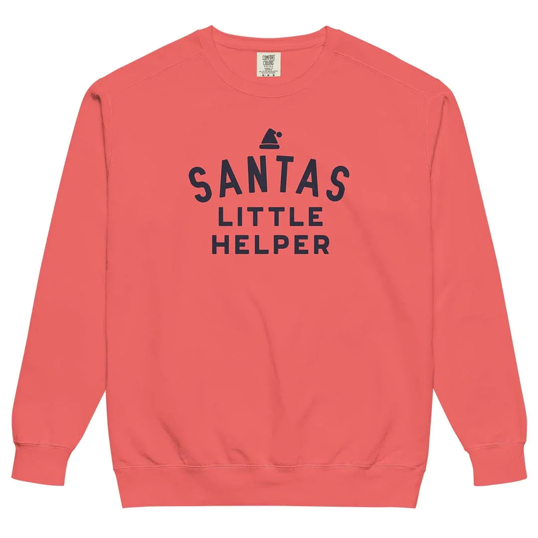 Santas Little Helper Unisex Garment-dyed Crewneck Sweatshirt