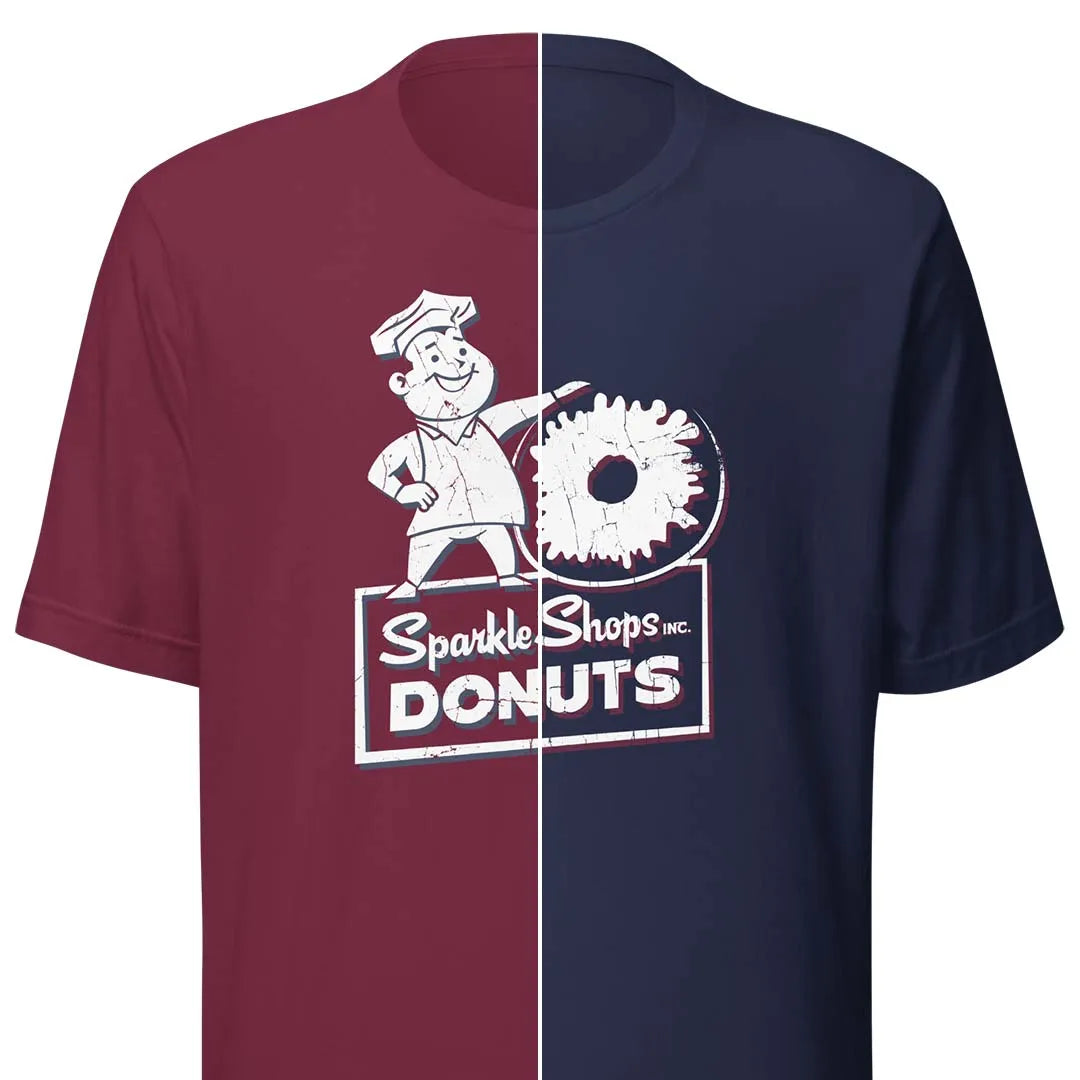 Sparkle Shop Donuts Rockford Unisex Retro T-shirt