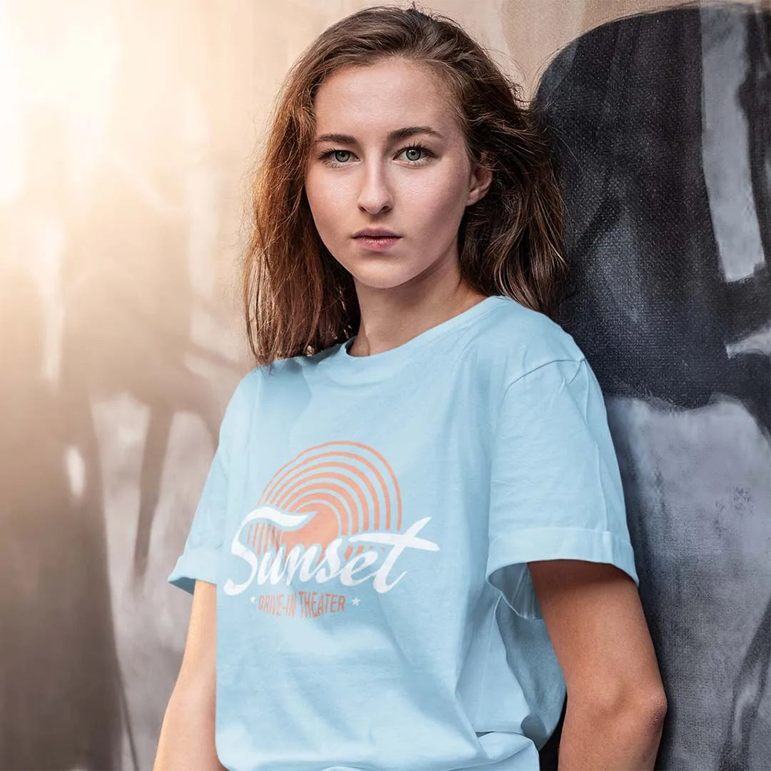 Sunset Drive-in Theater Rockford Unisex Retro T-shirt