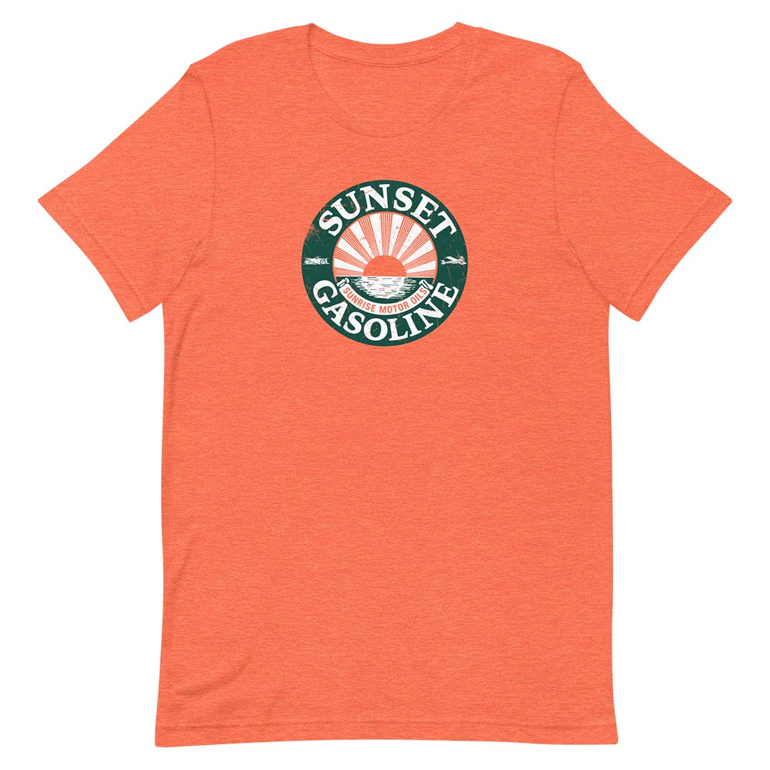 Sunset Gasoline Sunrise Motor Oils Unisex Retro T-shirt
