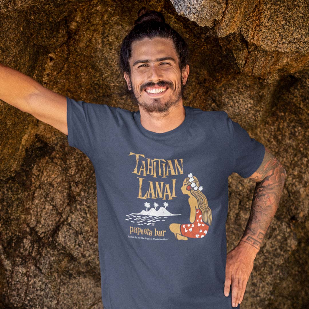 Tahitian Lanai Waikiki Unisex Retro T-shirt