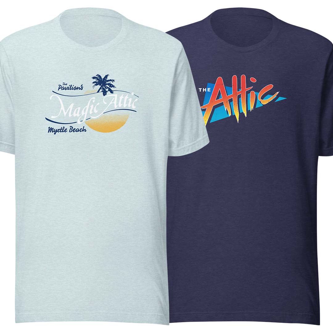 The Magic Attic at The Pavilion Myrtle Beach Unisex Retro T-shirt