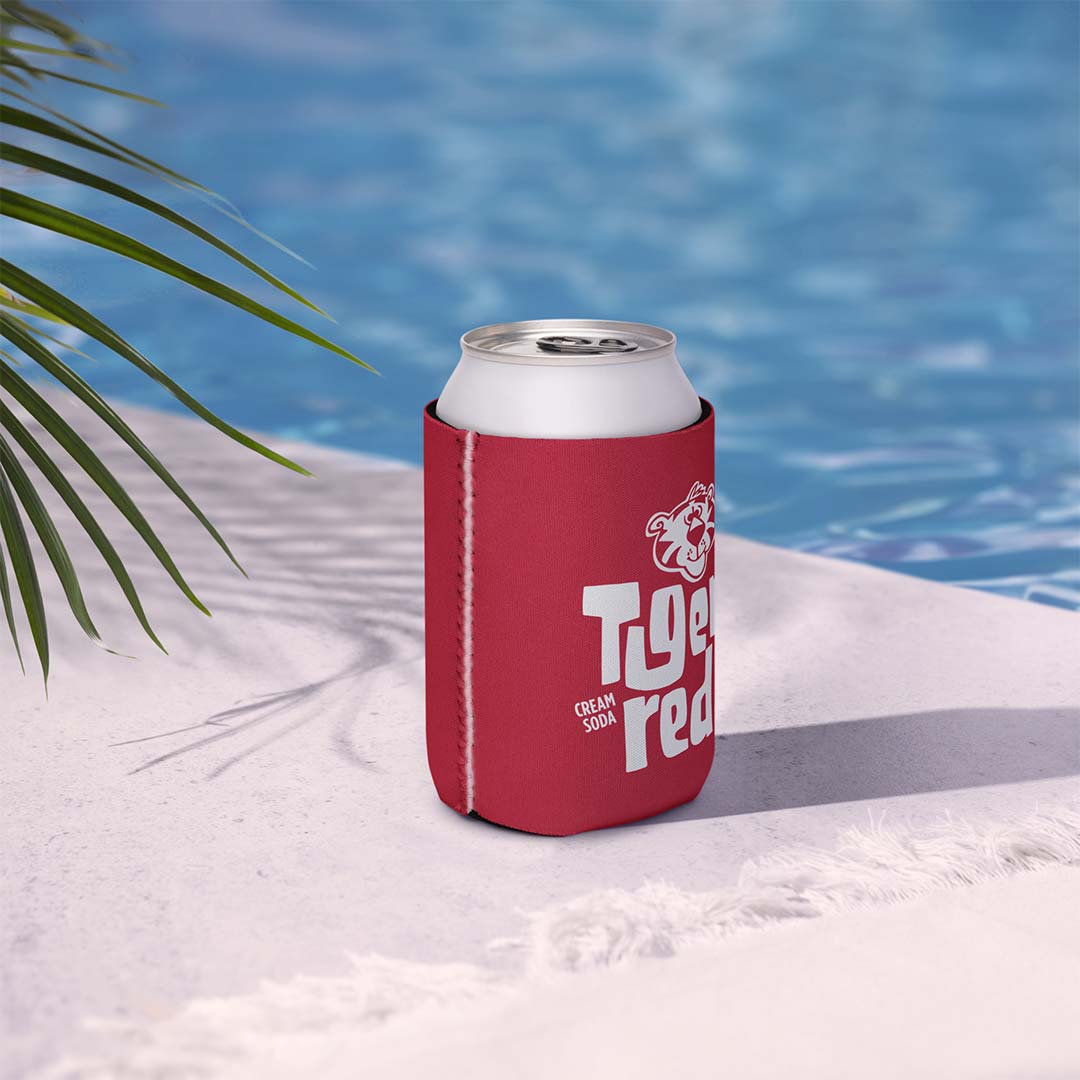 Tiger Red Cream Soda Can Cooler Koozie