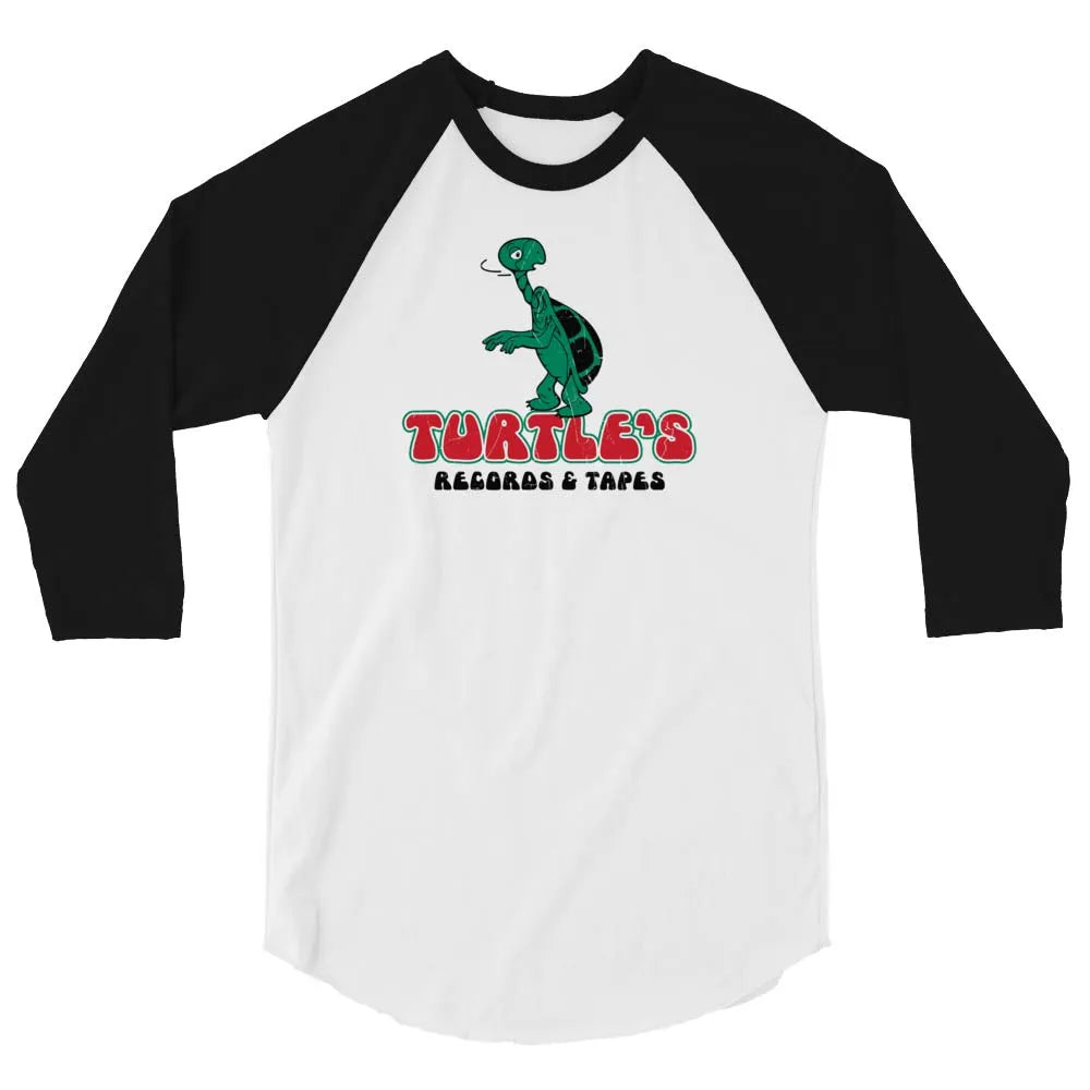 Turtle's Records & Tapes unisex 3/4 sleeve raglan baseball tee