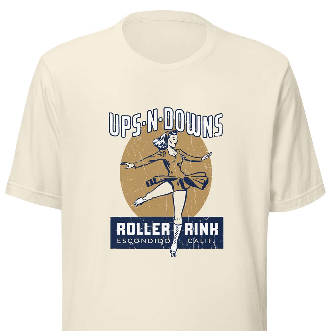 Ups-N-Downs Roller Rink Escondido Unisex Retro T-shirt
