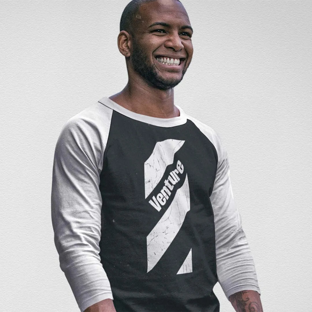Venture unisex 3/4 sleeve raglan baseball tee