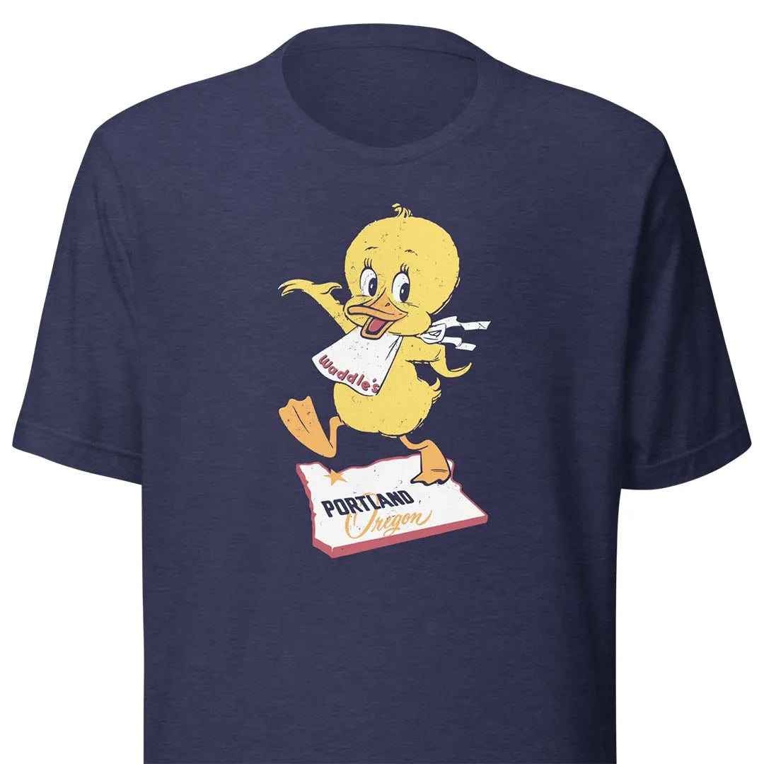 Waddles Restaurant Portland Unisex Retro T-shirt