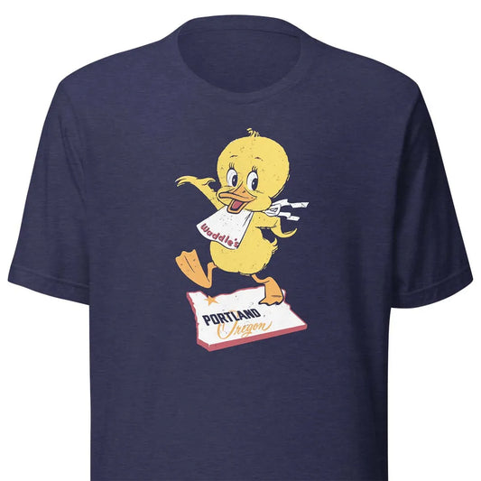 Waddles Restaurant Portland Unisex Retro T-shirt