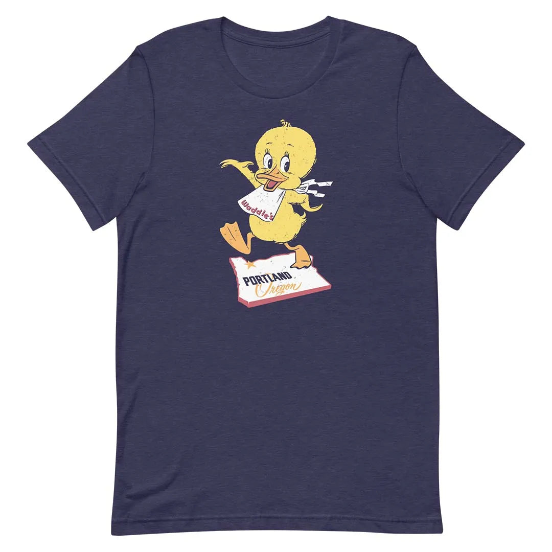 Waddles Restaurant Portland Unisex Retro T-shirt