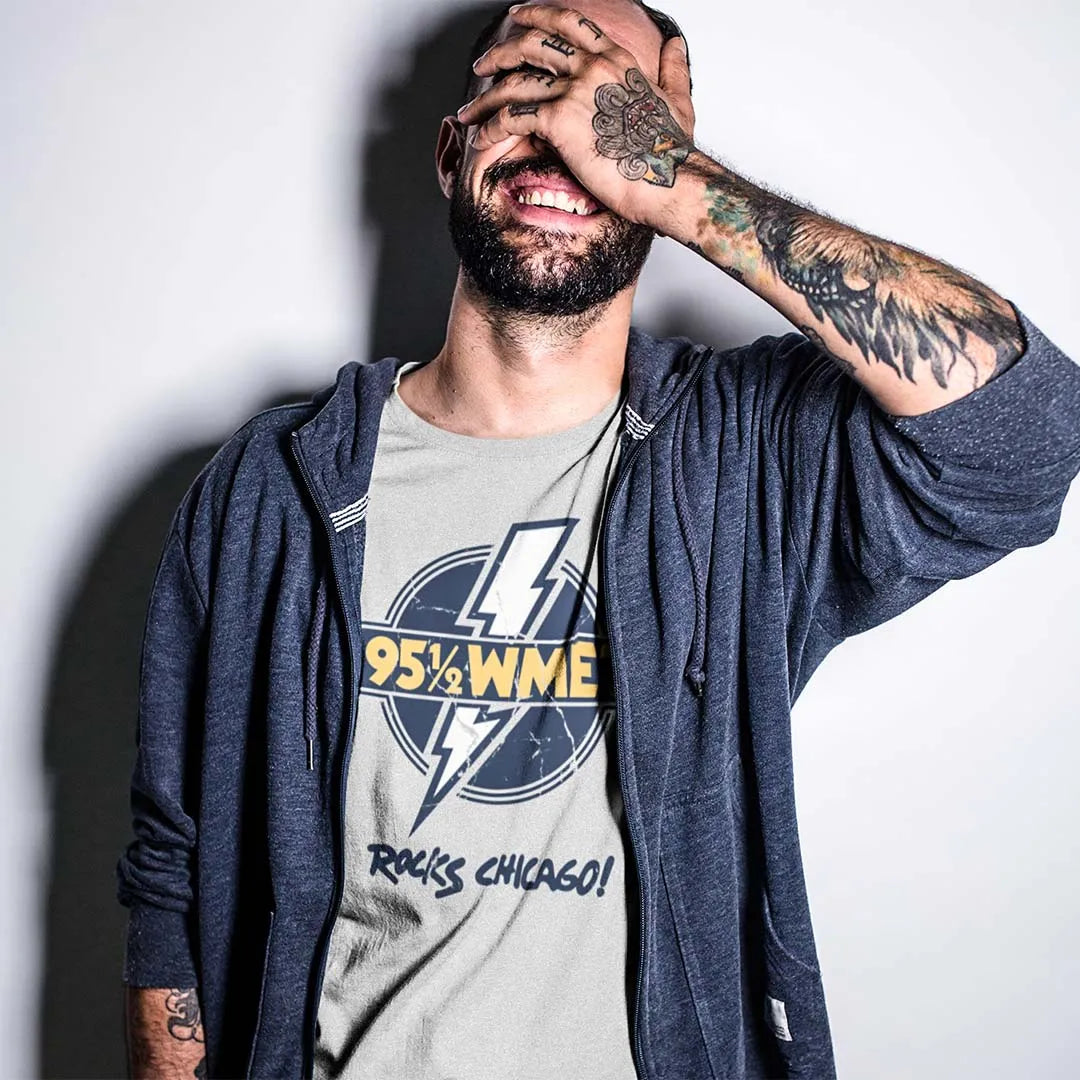 95.5 WMET Chicago Radio Unisex Retro T-shirt