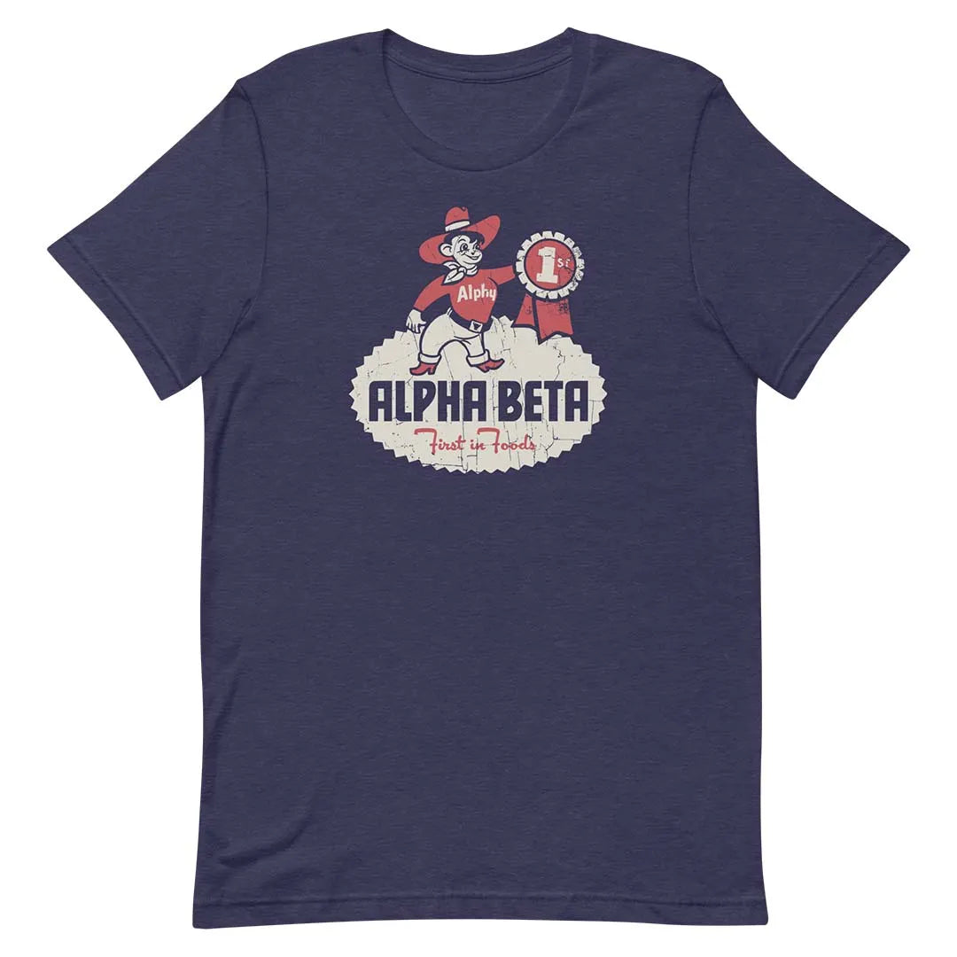 Alpha Beta Grocery Store Unisex Retro T-shirt