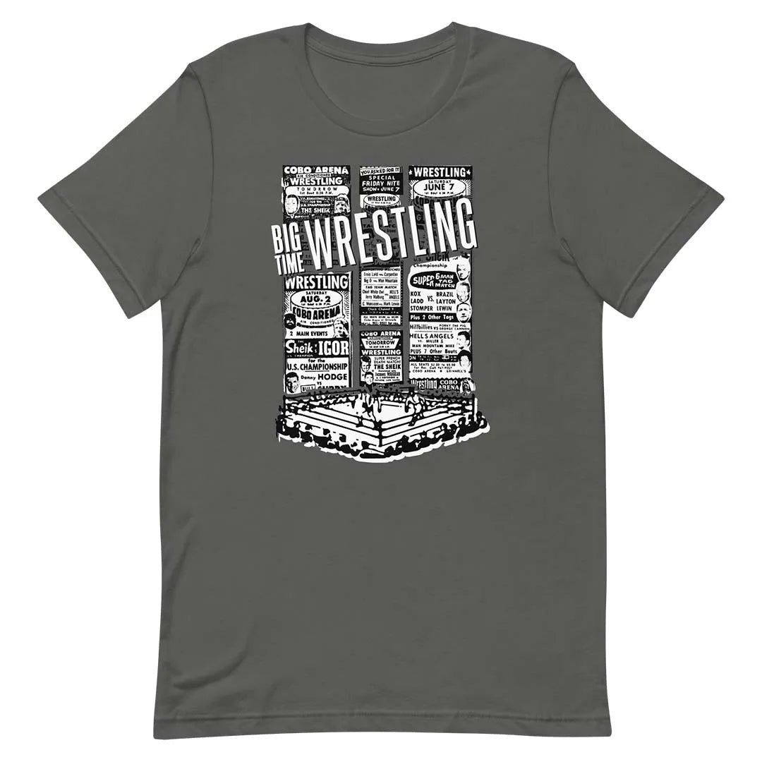 Big Time Wrestling Detroit Unisex Retro T-shirt