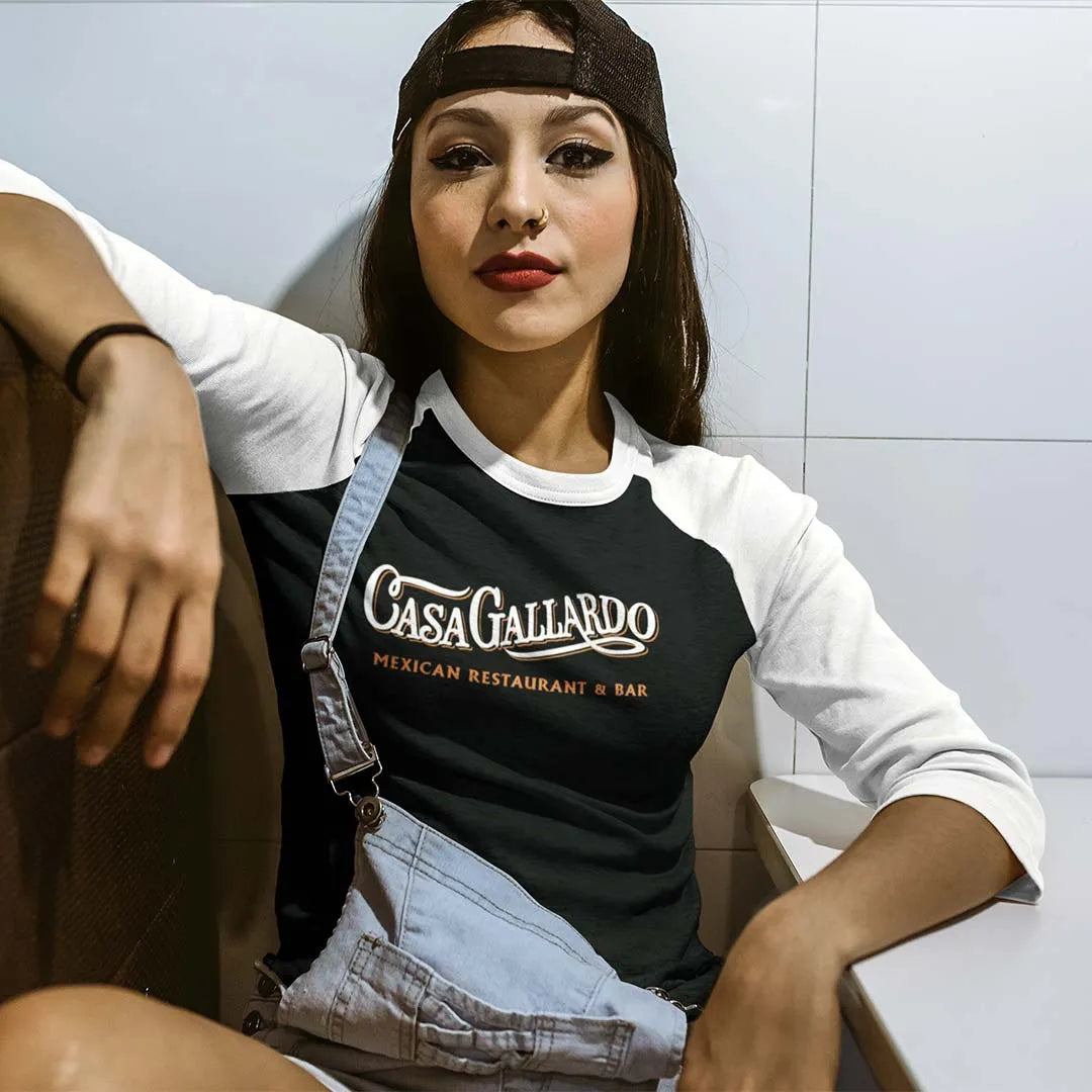 Casa Gallardo Mexican Restaurant unisex 3/4 sleeve raglan baseball tee