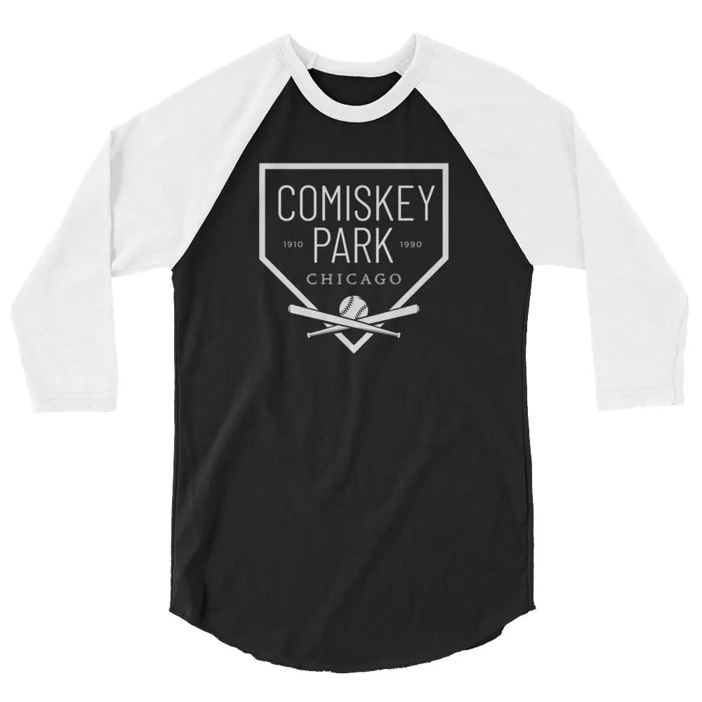 Comiskey Park Chicago unisex 3/4 sleeve raglan baseball tee