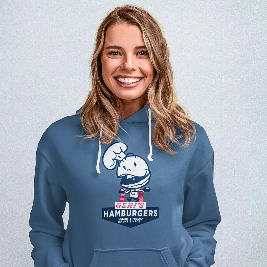 Geri's Hamburgers Rockford Unisex Sweatshirt Hoody Blue