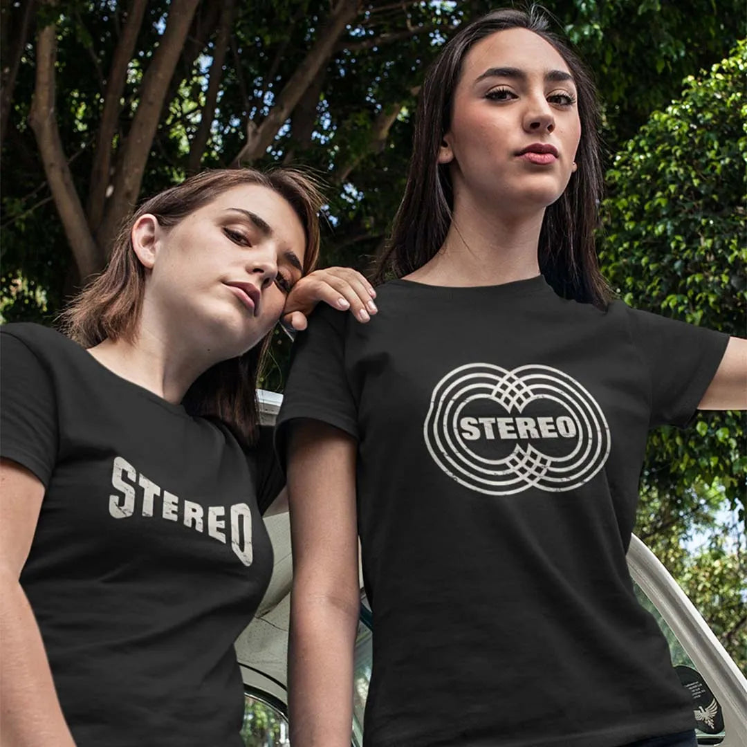 Stereo Sound Vinyl Logo Unisex Retro T-shirt
