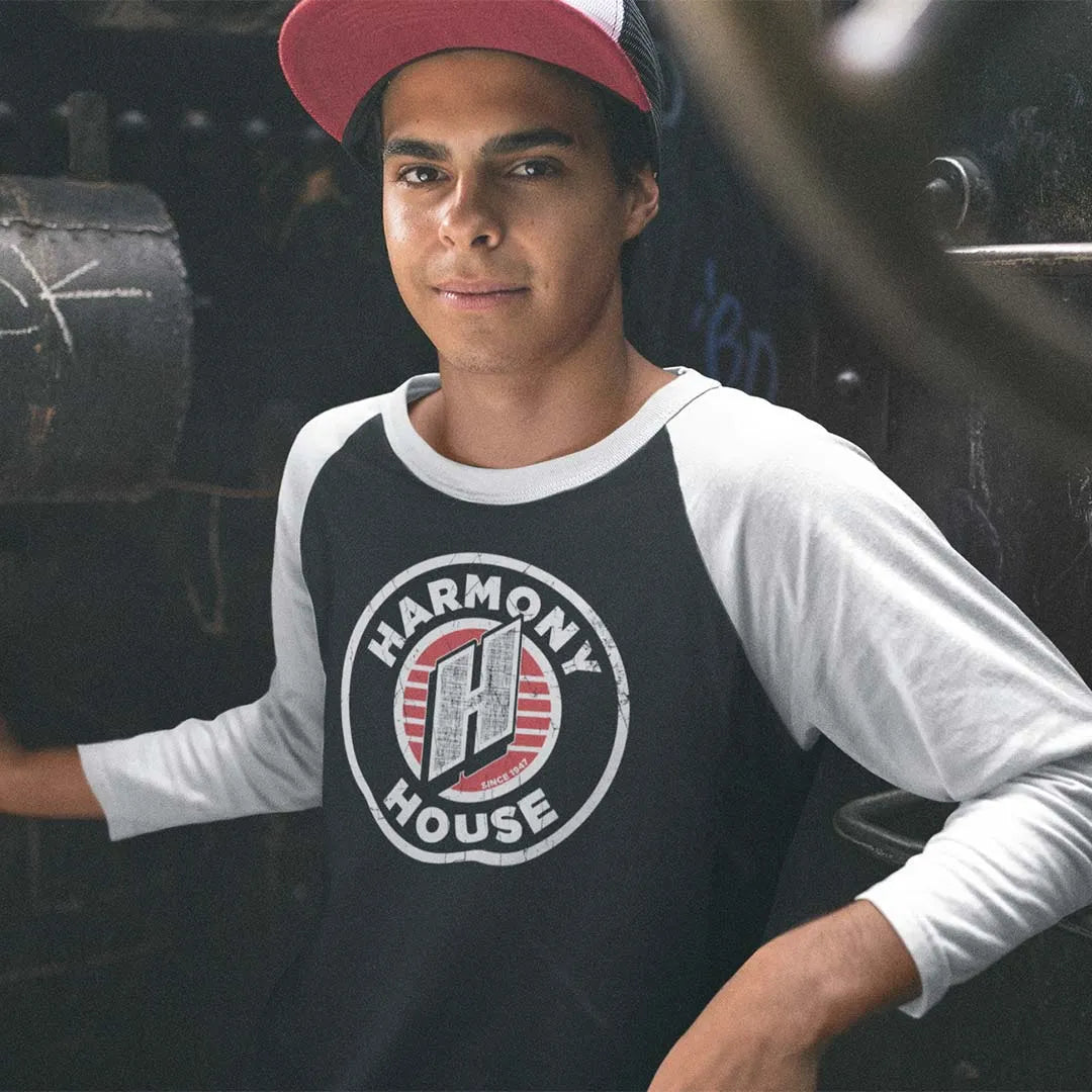 Harmony House Detroit unisex 3/4 sleeve raglan baseball tee