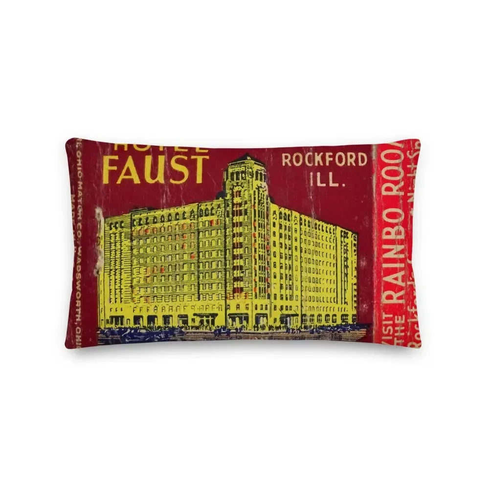 Hotel Faust Rockford Retro Matchbook Pillow