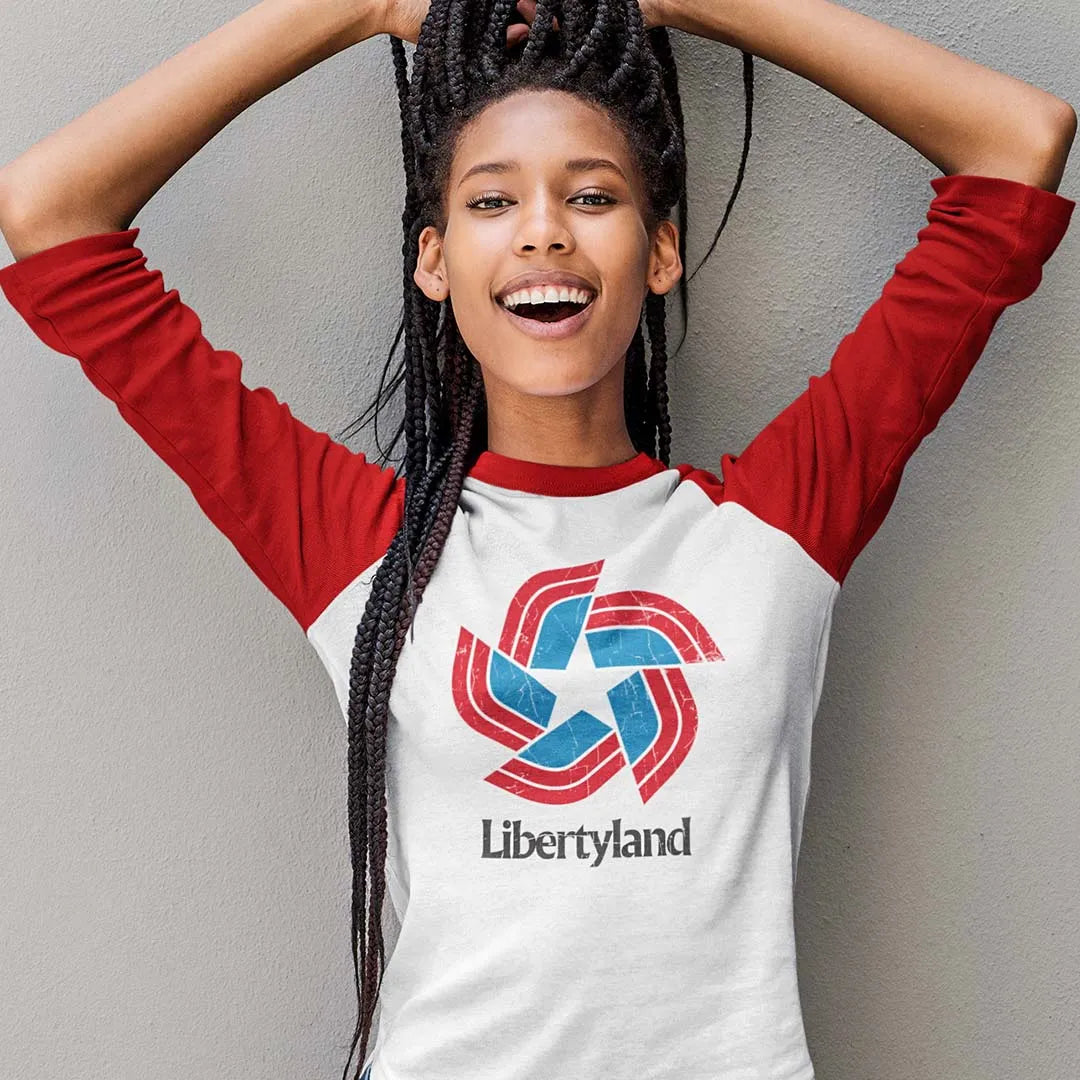 Libertyland Memphis unisex 3/4 sleeve raglan baseball tee