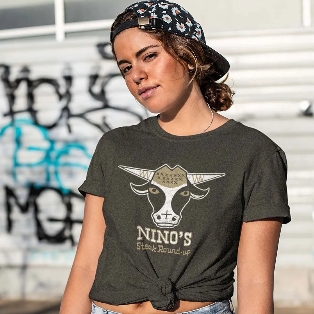 Nino’s Steak Round-Up Unisex Retro T-shirt