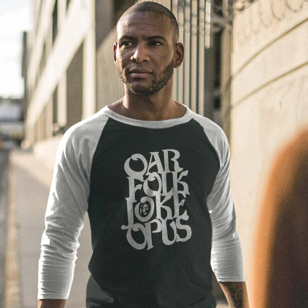 Oarfolkjokeopus Minneapolis unisex 3/4 sleeve raglan baseball tee