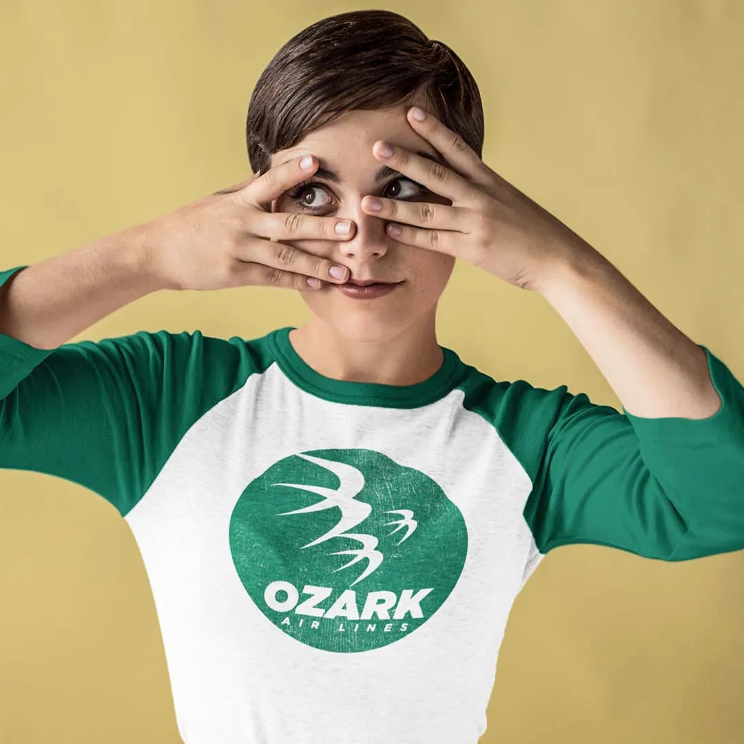 Ozark Air Lines unisex 3/4 sleeve raglan baseball tee