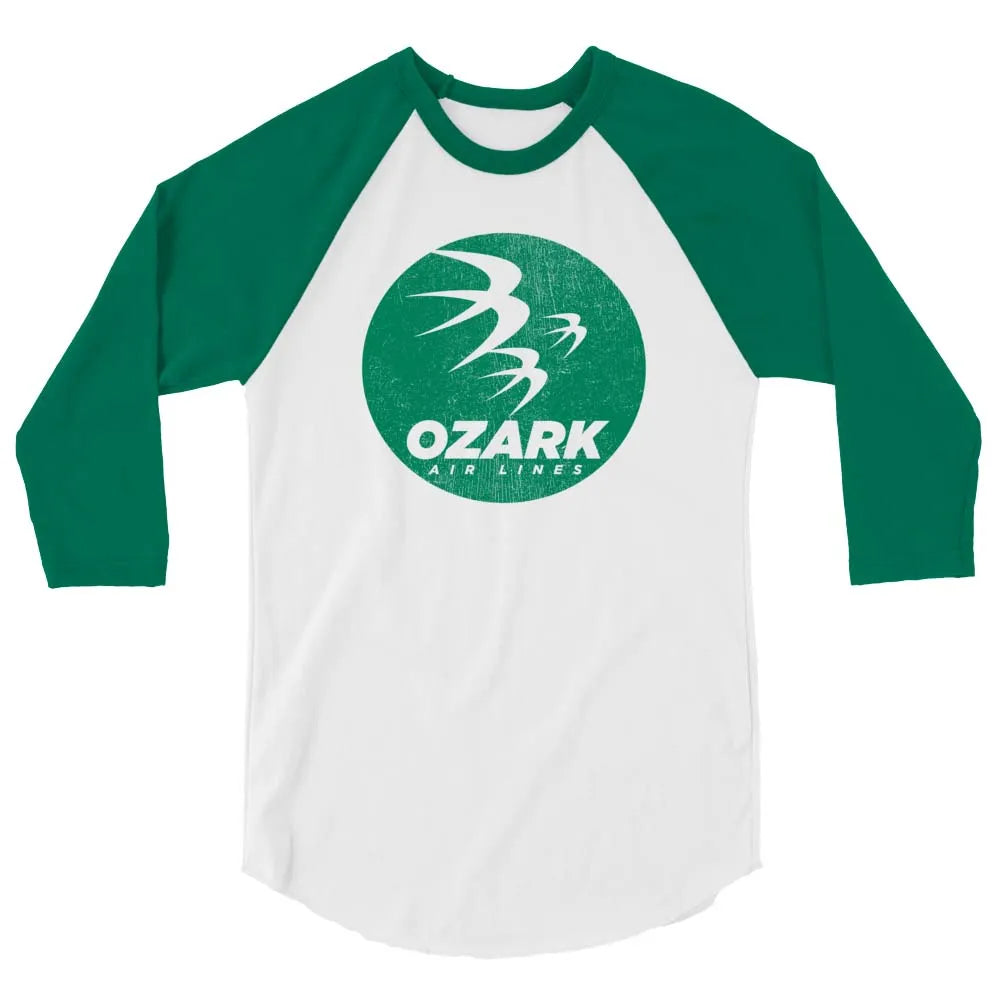 Ozark Air Lines unisex 3/4 sleeve raglan baseball tee