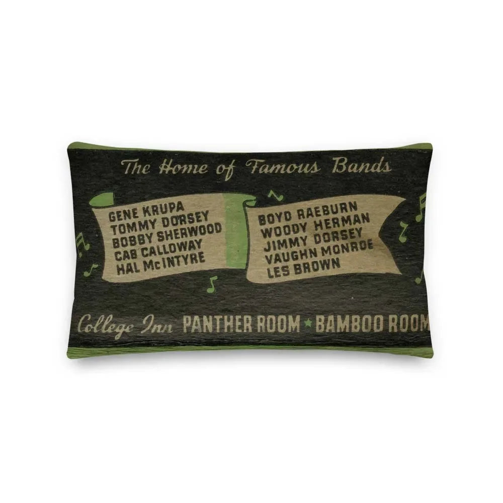 Panther Room Chicago Retro Matchbook Pillow