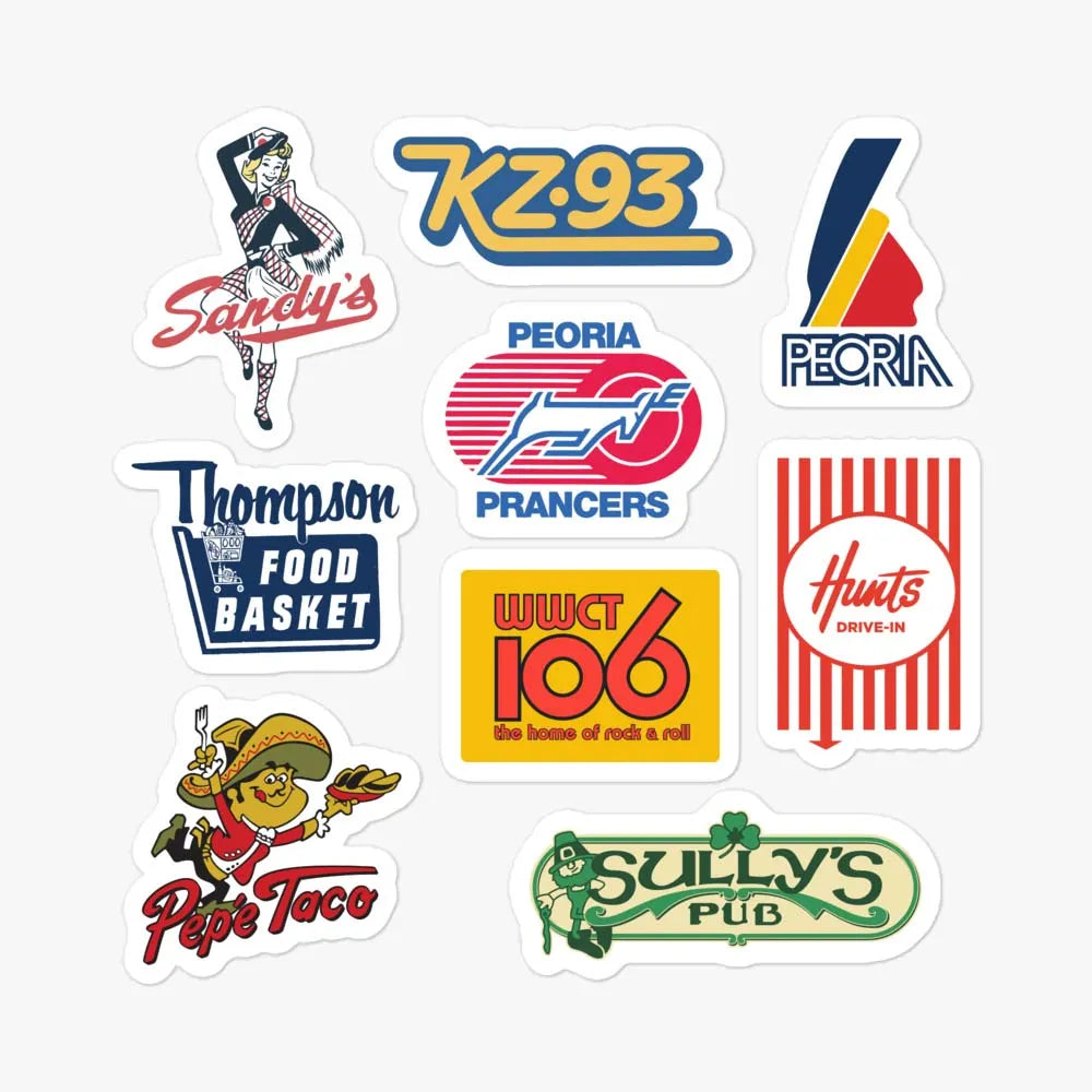 Peoria Sticker Sheet – Bygone Brand