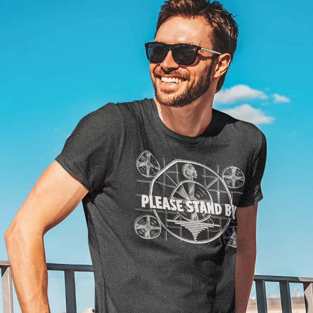 Please Stand By TV Pattern Unisex Retro T-shirt