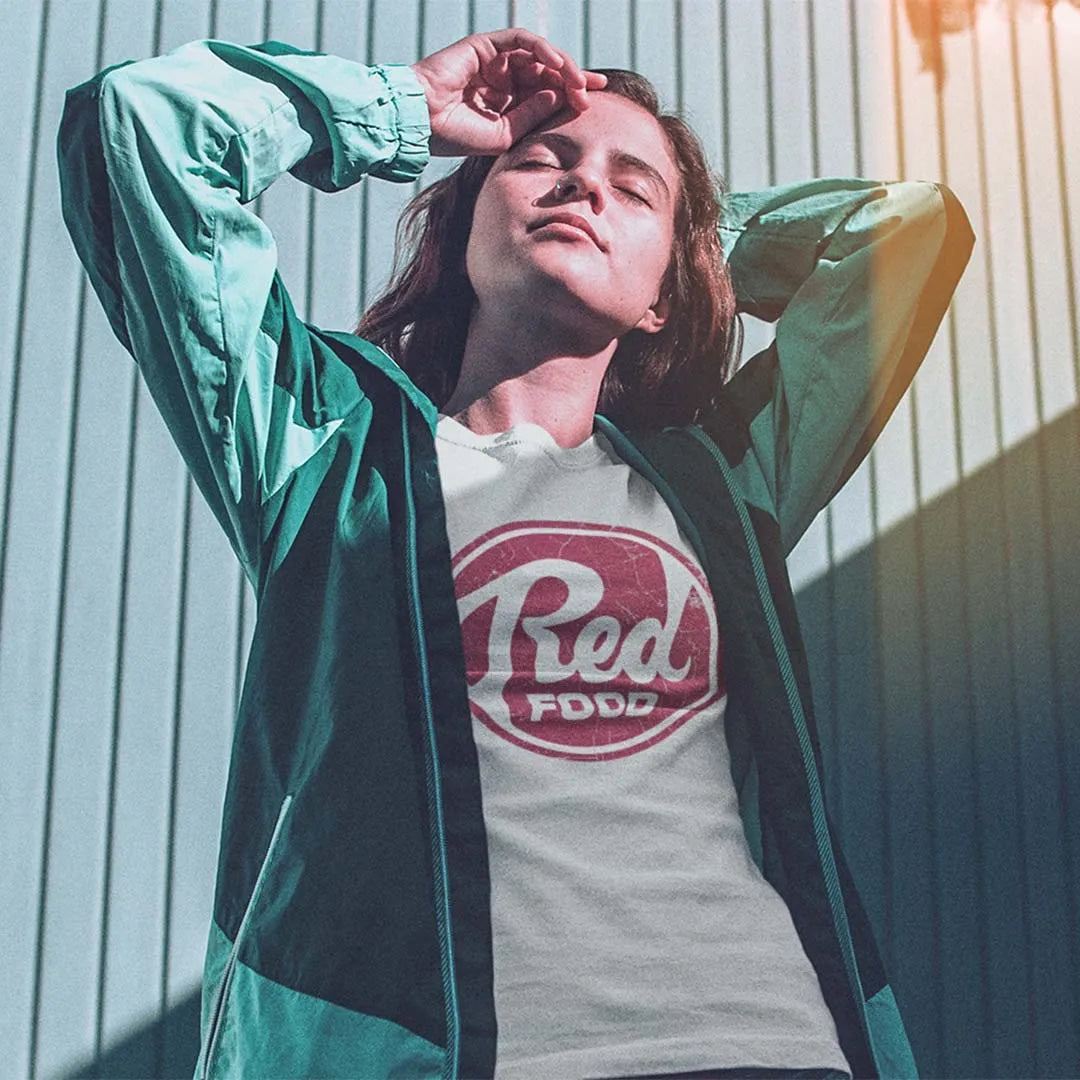 Red Food Grocery Store Unisex Retro T-shirt