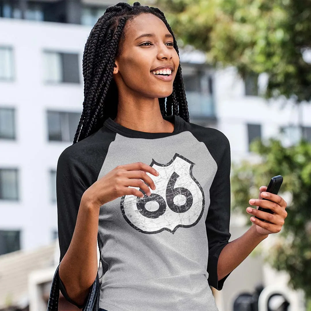 Route 66 unisex 3/4 sleeve raglan baseball tee