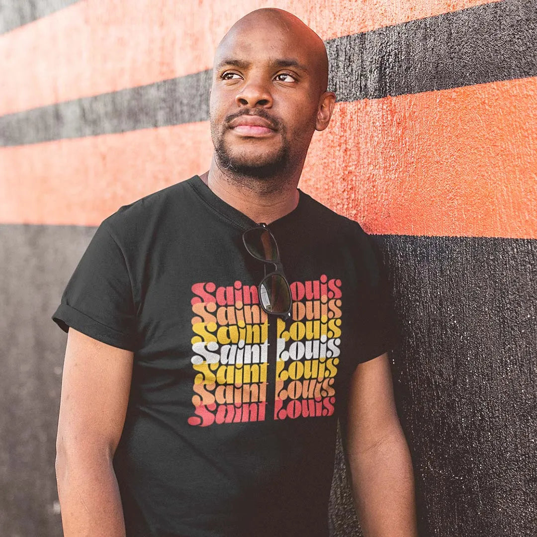 St. Louis Rainbow Unisex Retro T-shirt