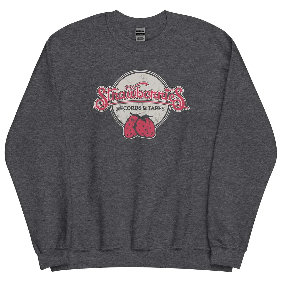 Strawberries Records & Tapes Unisex Retro Sweatshirt