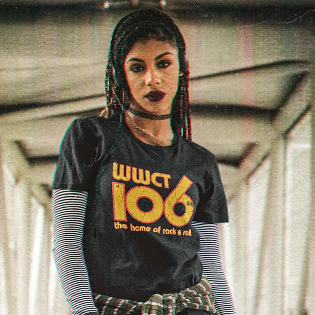 WWCT Rock 106 Peoria Radio Unisex Retro T-shirt