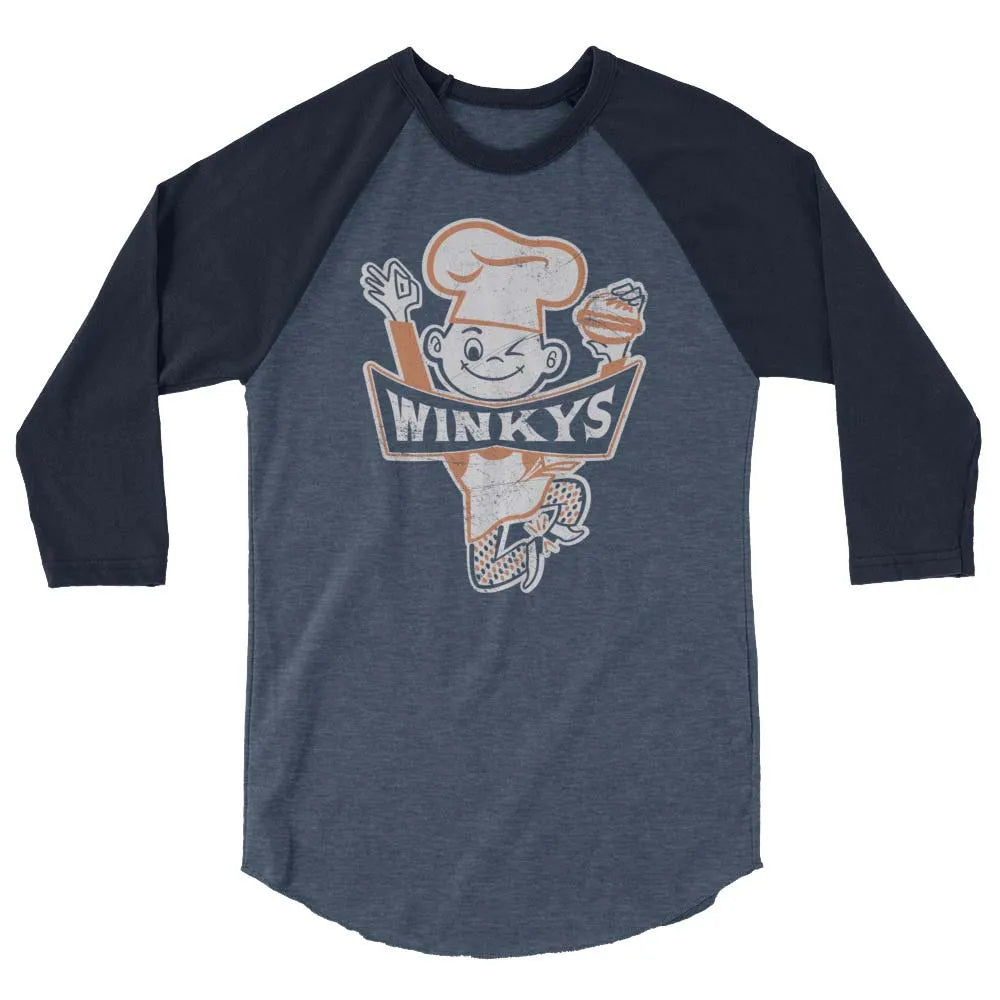 Winkys Hamburgers Pittsburgh unisex 3/4 sleeve raglan baseball tee