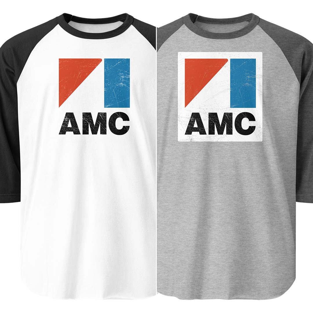 AMC American Motors unisex 3/4 sleeve raglan baseball tee