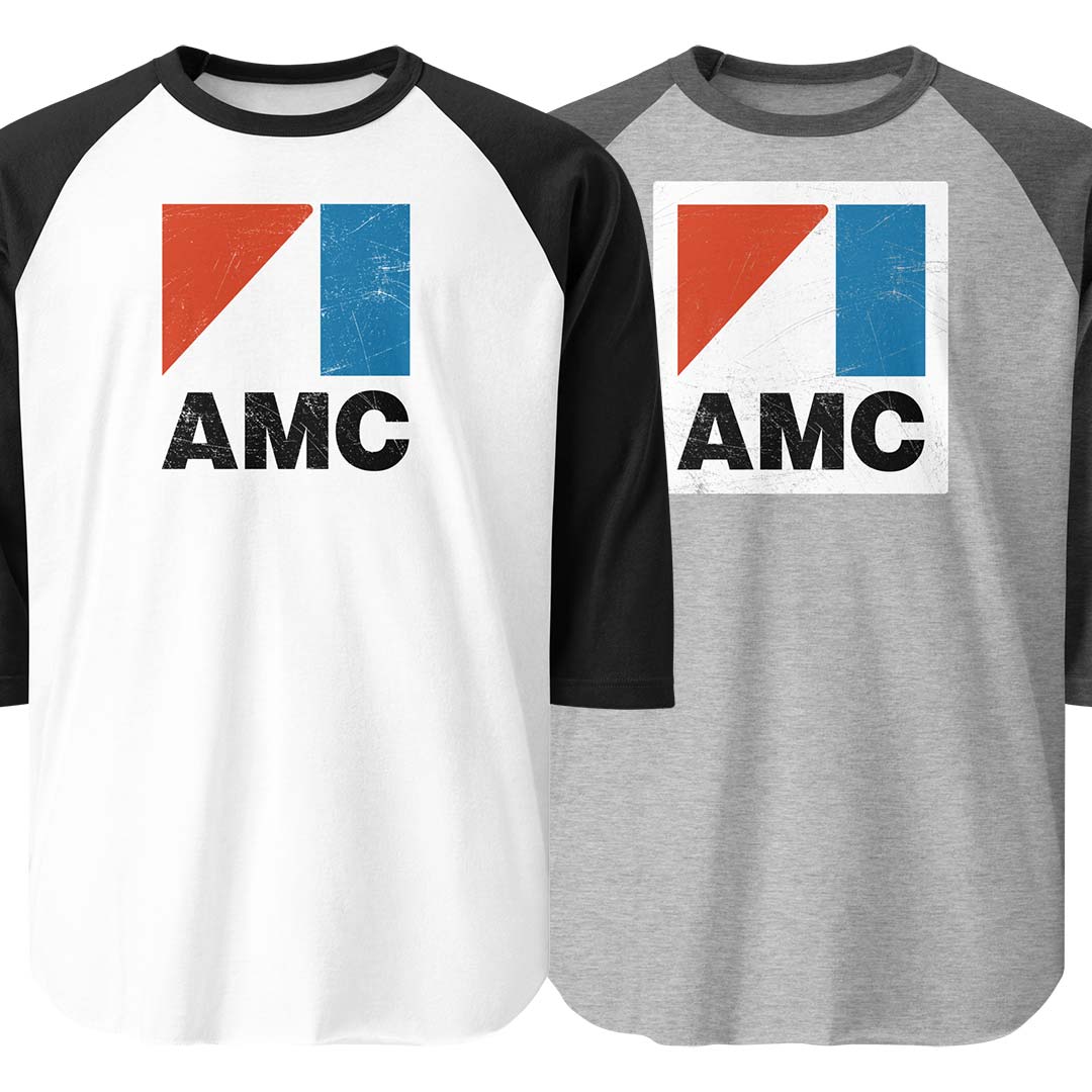 AMC American Motors unisex 3/4 sleeve raglan baseball tee