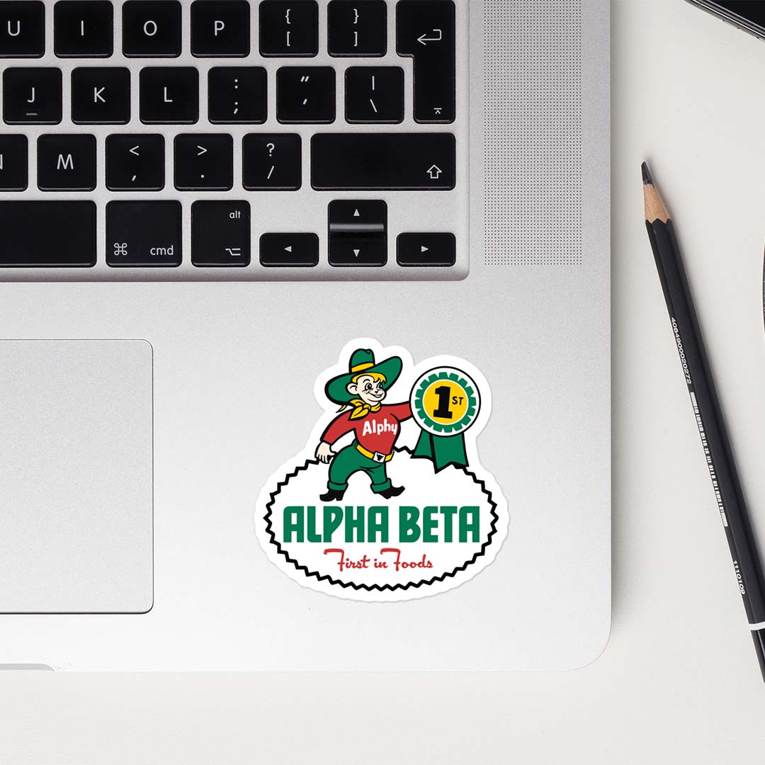 Alpha Beta Grocery Store Retro Sticker