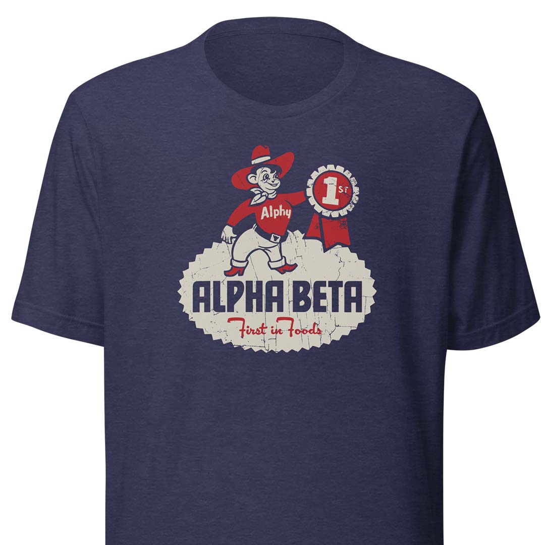 Alpha Beta Grocery Store Unisex Retro T-shirt
