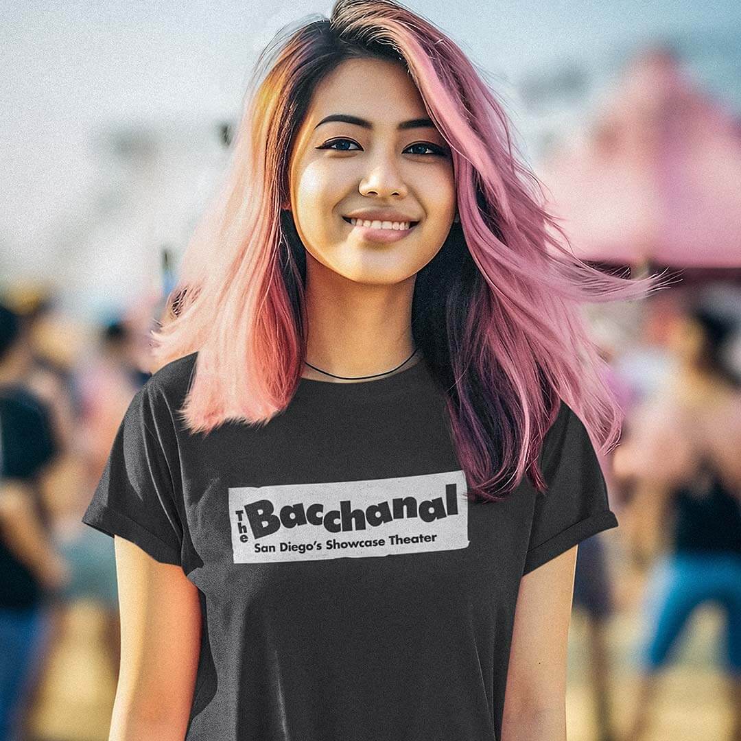 Bacchanal Showcase Theatre San Diego Unisex Retro T-shirt