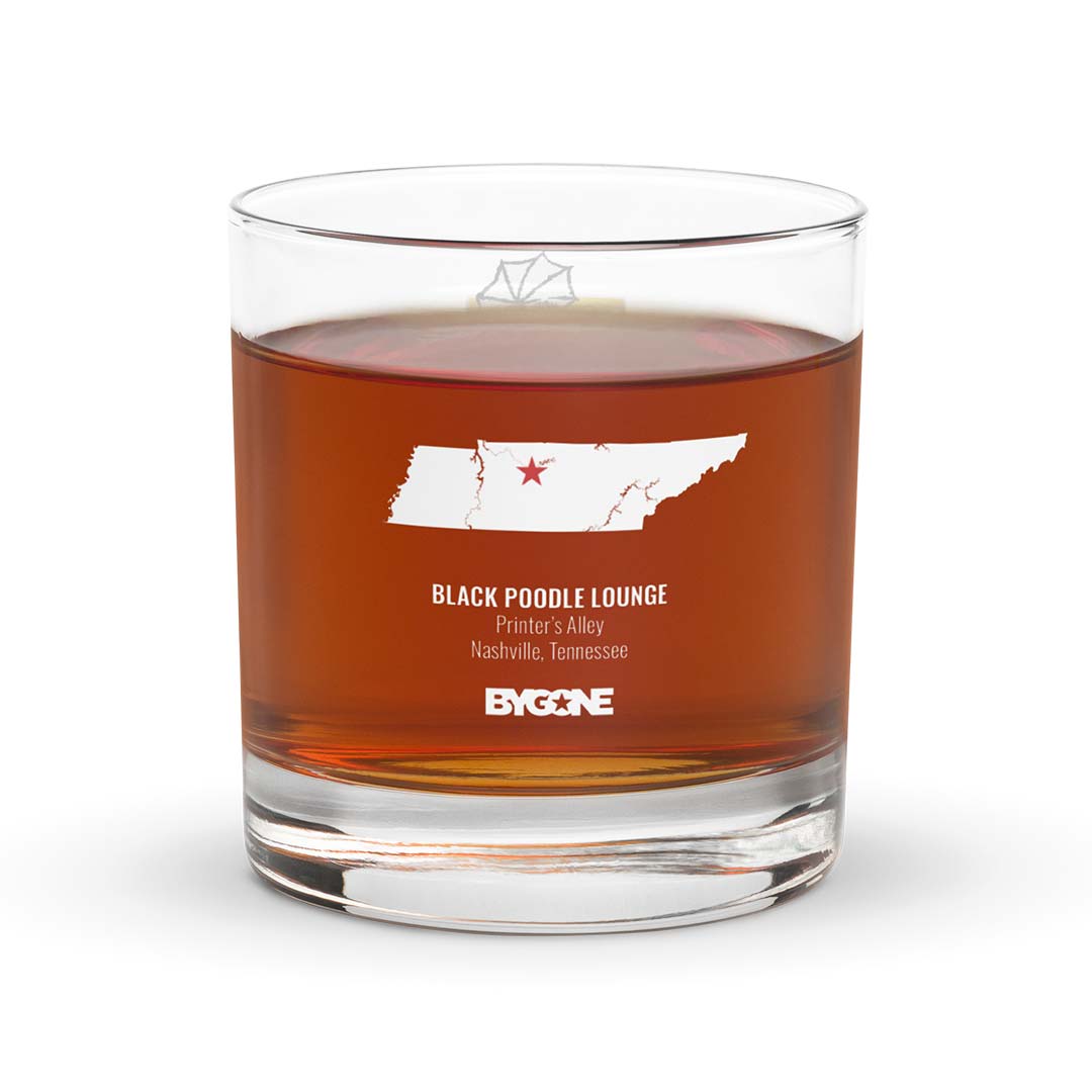 Black Poodle Lounge Nashville Rocks Highball Cocktail Glass