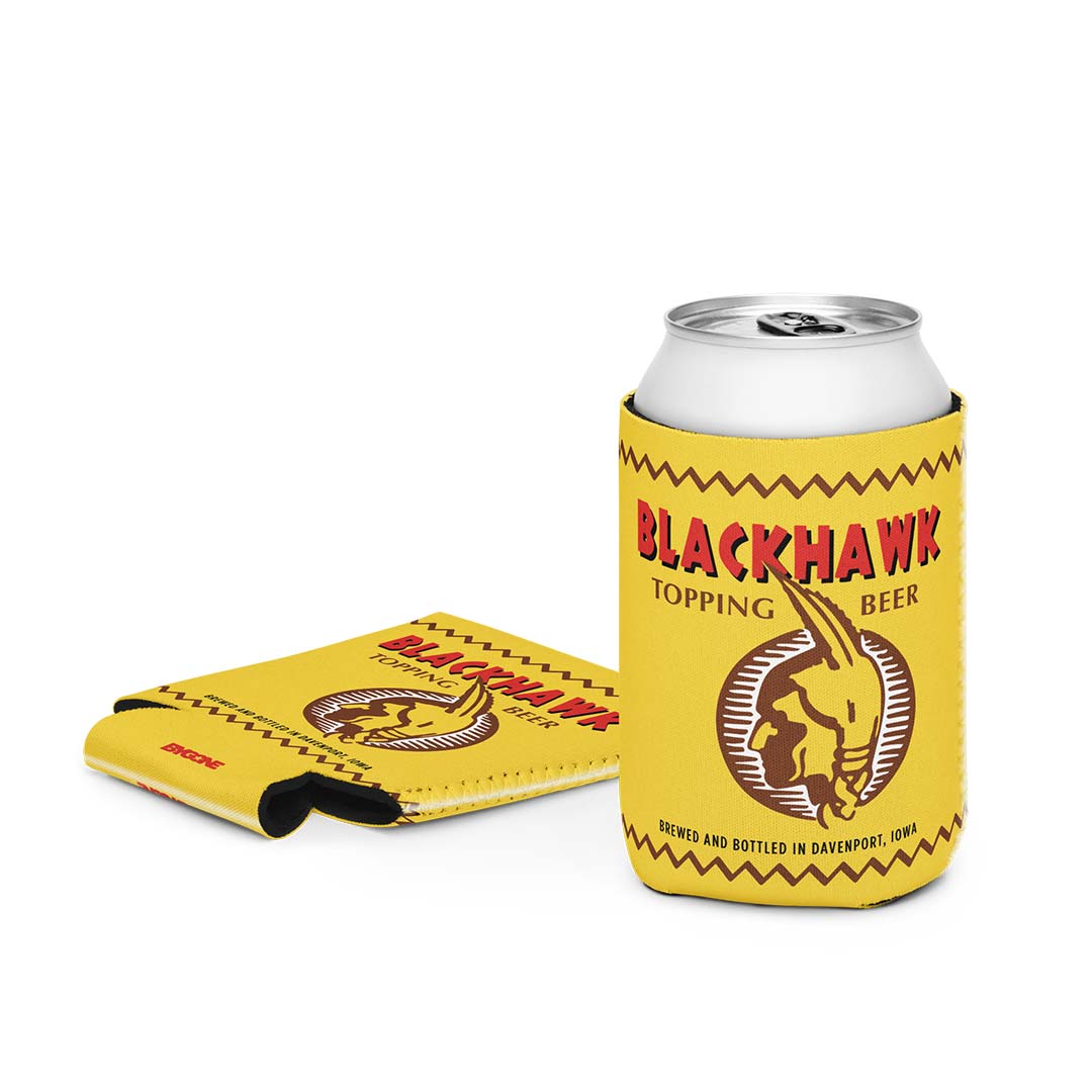 Blackhawk Beer Davenport Can Cooler Koozie