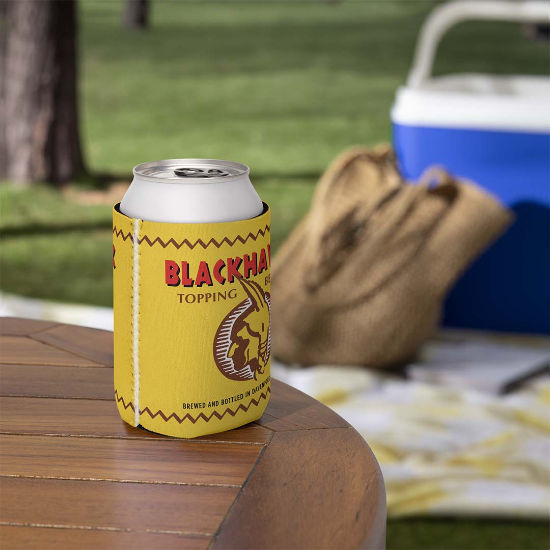 Blackhawk Beer Davenport Can Cooler Koozie