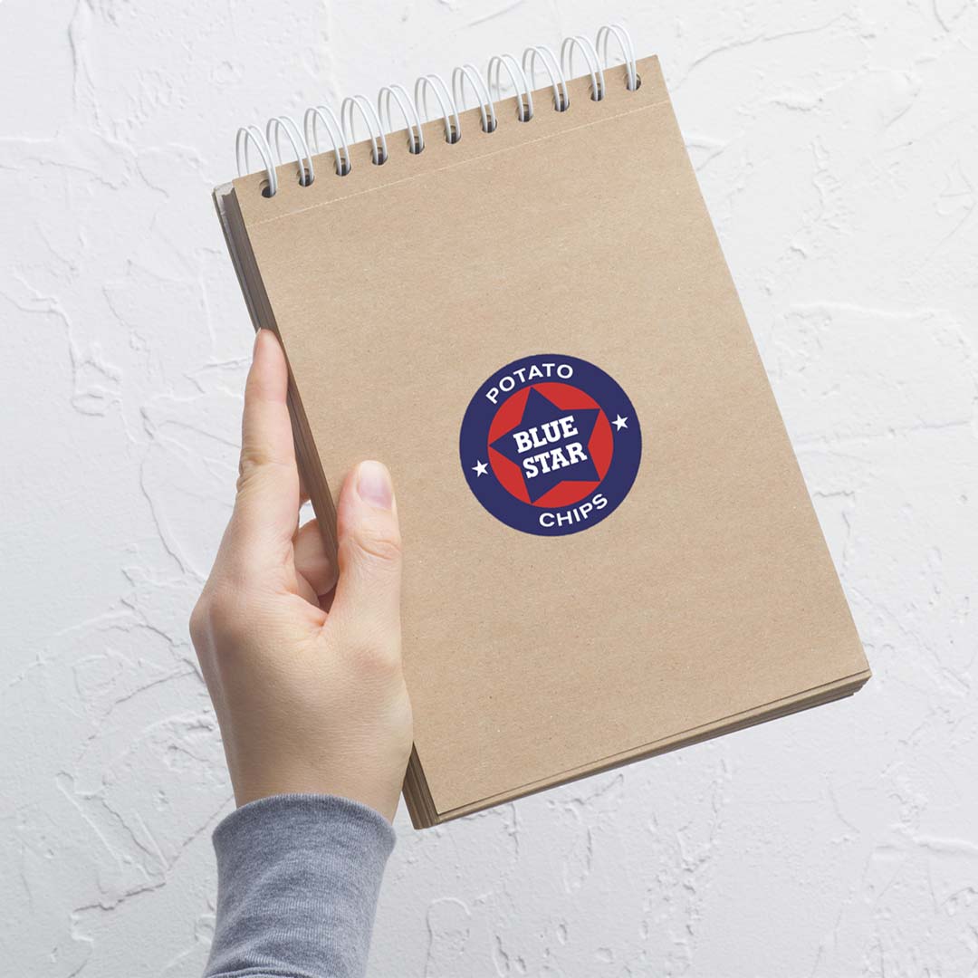 Blue Star Potato Chips Rockford Retro Sticker