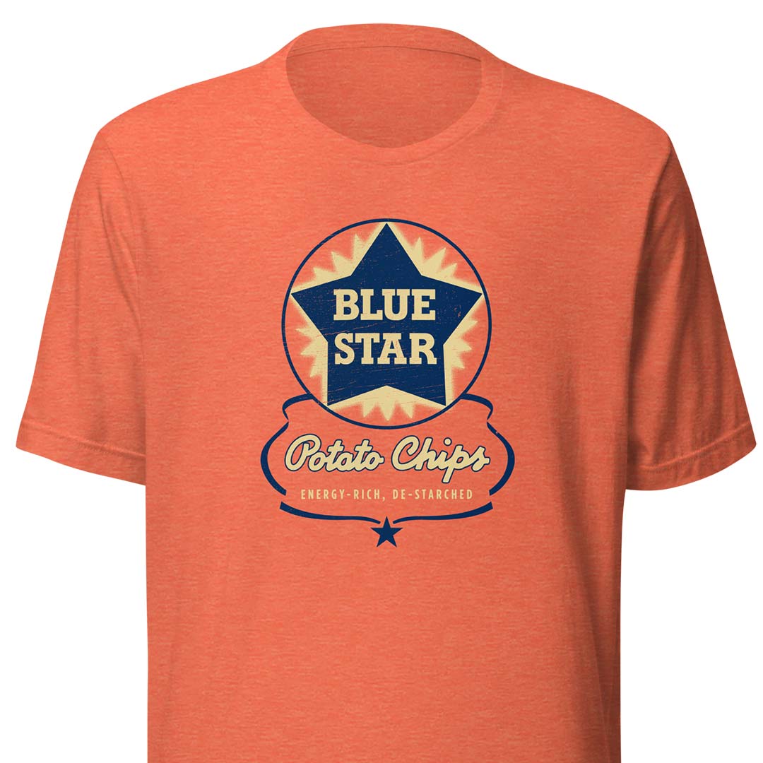 Blue Star Potato Chips Rockford Unisex Retro T-shirt