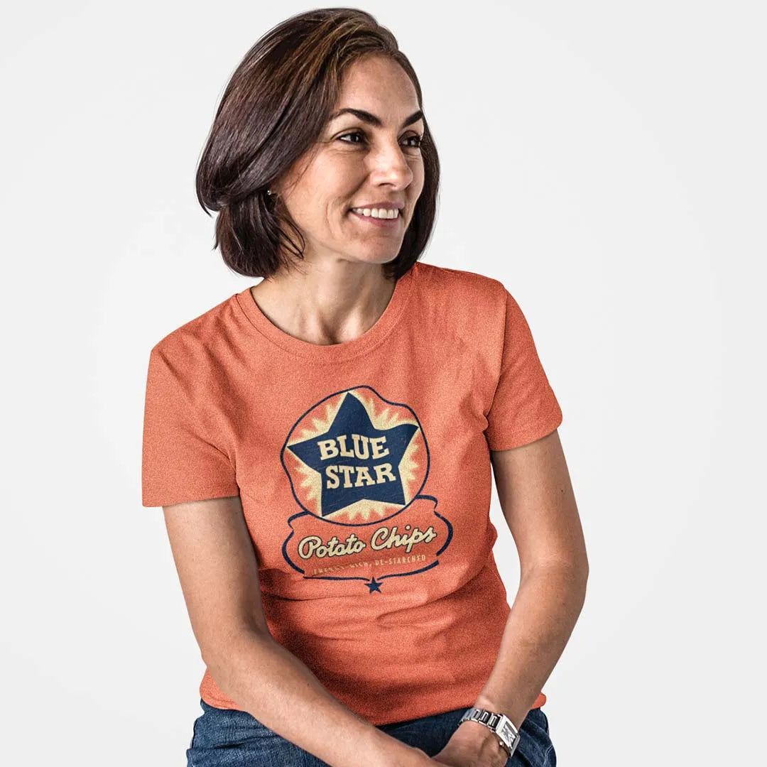 Blue Star Potato Chips Rockford Unisex Retro T-shirt